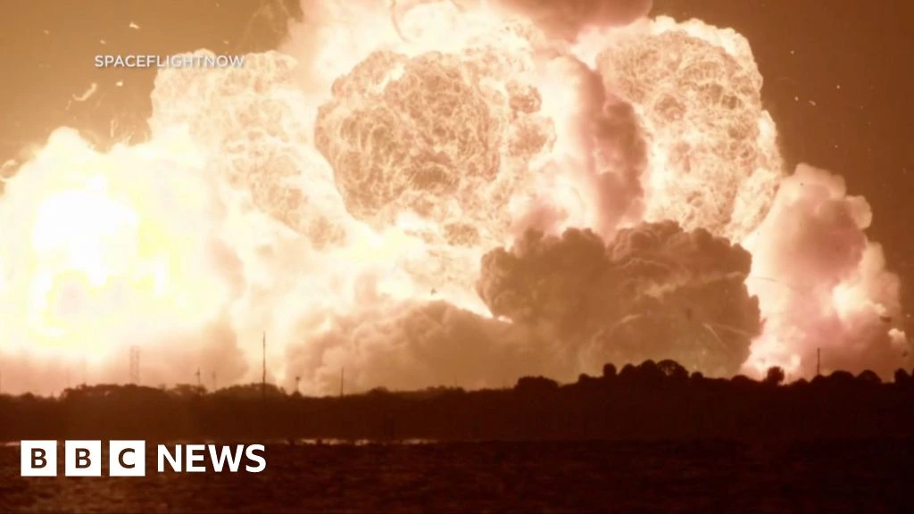 Blue Origin rocket explodes into huge ball of flame on Florida launch pad