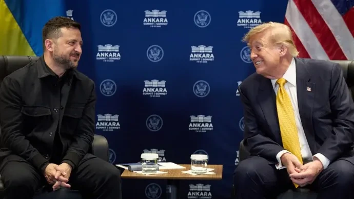 Ukraine-Präsident Selenskyj macht Witz über Putin – und selbst Trump schmunzelt