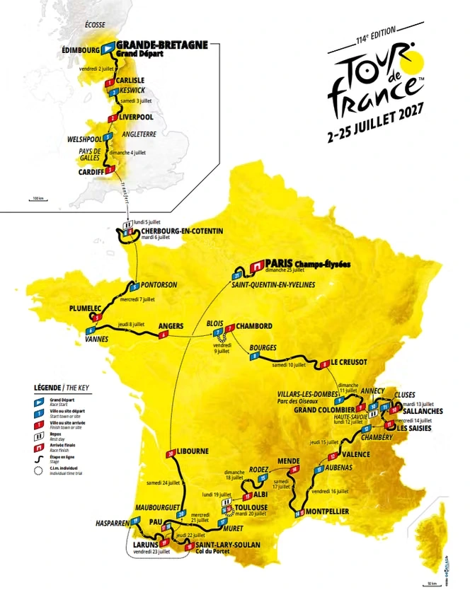 Tour de France 2027 : tout savoir sur le parcours de la 114ᵉ édition