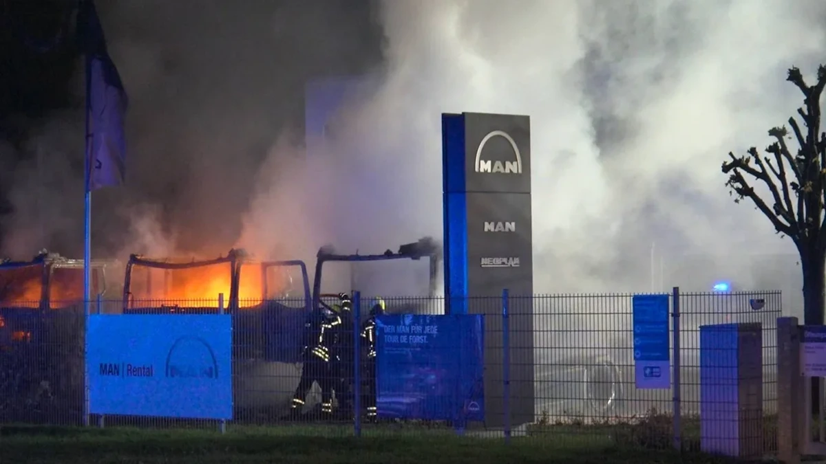 In Leipzig: Brandanschlag bei MAN! 10 Fahrzeuge angezündet